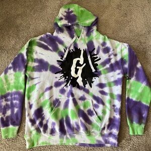 Goosebumps Purple and Green Tie-Dye Hoodie - Size L